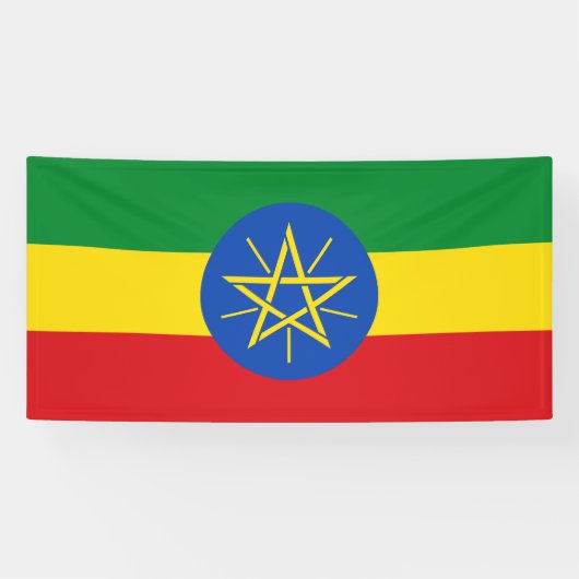 Ethiopië Vlag Spandoek (Horizontaal)