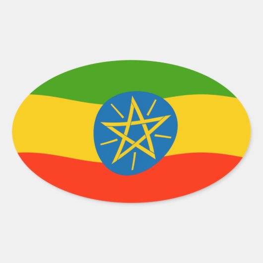 Ethiopië Vlag Sticker (Voorkant)