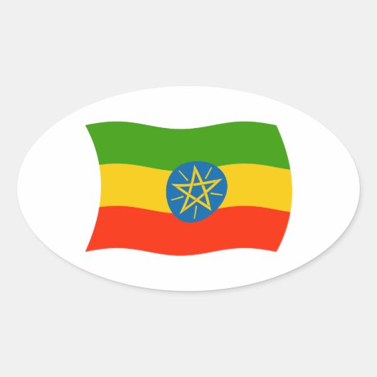 Ethiopië Vlag Sticker (Voorkant)