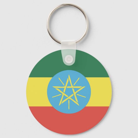 Ethiopië Vlaggenembleem Sleutelhanger (Voorkant)