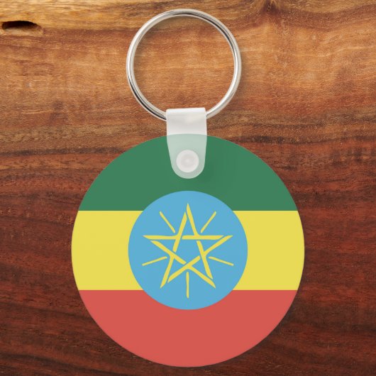 Ethiopië Vlaggenembleem Sleutelhanger (Voorkant)