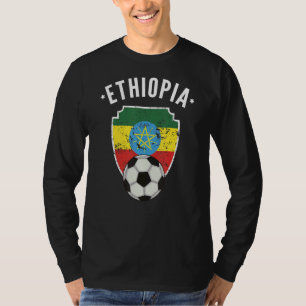 Ethiopië Voetbal Ethiopië Vlag Voetbal Ethiopische T-shirt