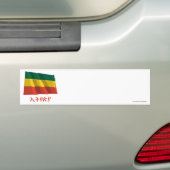 Ethiopië Waving Civil Flag met naam Amharic Bumpersticker (Op auto)
