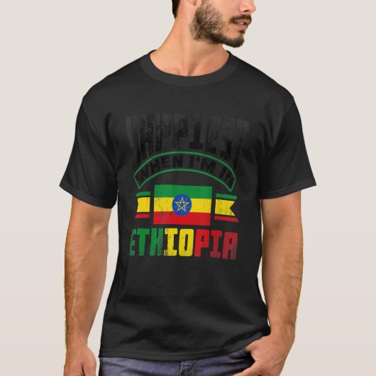Ethiopiër gelukkig als ik in Ethiopië ben T-shirt (Voorkant)