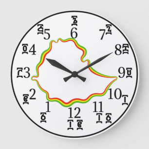 Ethiopiës Time Clock - Amharic & English Numbers Grote Klok