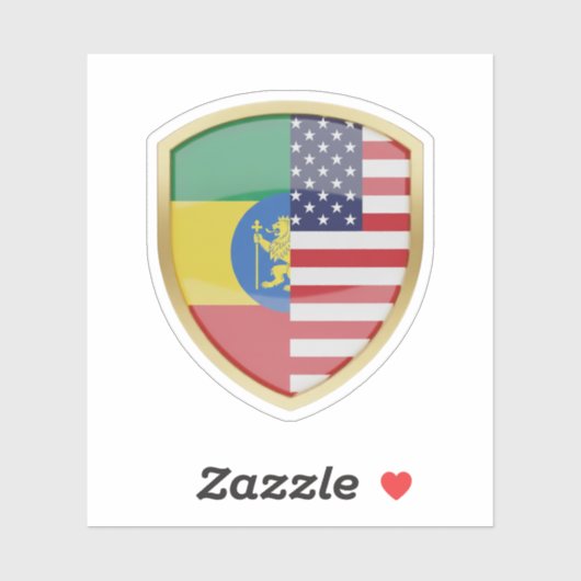 Ethiopisch-Amerikaans Sticker (Vel)