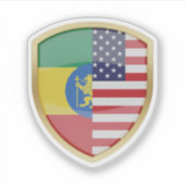 Ethiopisch-Amerikaans Sticker (Voorkant)