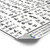 Ethiopisch Fidel Feedel Alphabet Amharic-Poster Poster (Hoek)