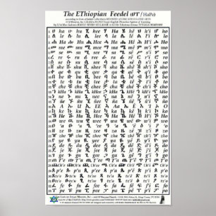 Ethiopisch Fidel Feedel Alphabet Amharic-Poster Poster