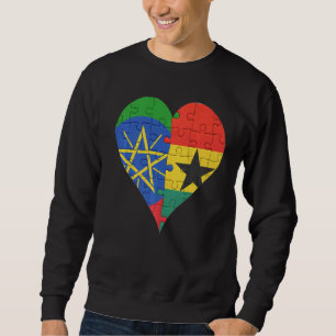 Ethiopisch Ghanees Vlag Hart Trui