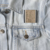 Ethiopisch-Koptisch alfabet Vierkante Button 5,1 Cm (In situ)
