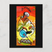 Ethiopisch Man in Turban Pesting Tea Briefkaart (Voorkant)