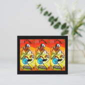 Ethiopisch Man in Turban Pesting Tea Briefkaart (Staand voorkant)