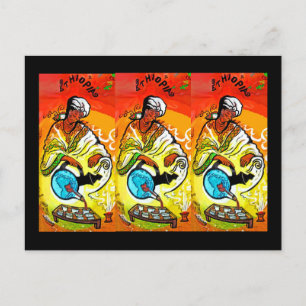 Ethiopisch Man in Turban Pesting Tea Briefkaart