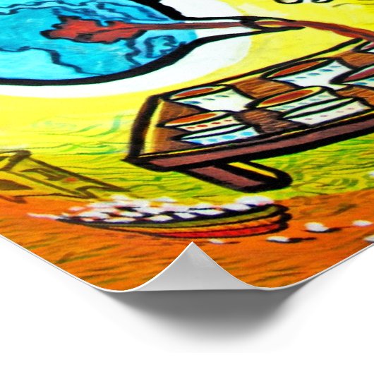 Ethiopisch Man in Turban Pesting Tea Poster (Hoek)