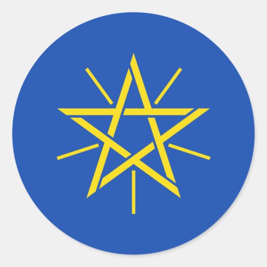 Ethiopisch nationaal embleem, Ethiopië Ronde Sticker (Voorkant)