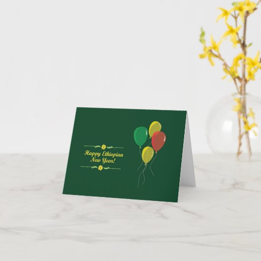 Ethiopisch Nieuwjaarswens Kaart (Gele Bloem)