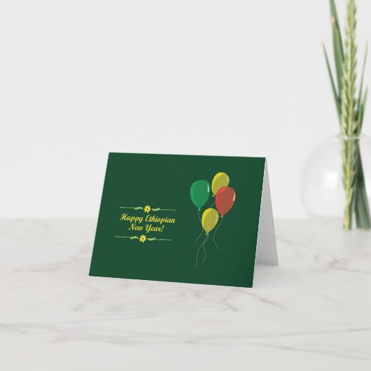 Ethiopisch Nieuwjaarswens Kaart (Voorkant)