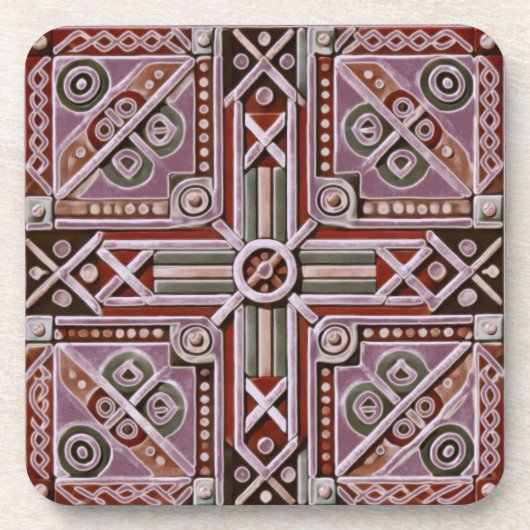 Ethiopisch ontwerp beïnvloedt hard plastisch Onder Bier Onderzetter (Voorkant)