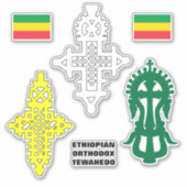 Ethiopisch-orthodox kruis የመስ ቀልስቲ ከ ር sticker (Voorkant)