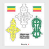 Ethiopisch-orthodox kruis የመስ ቀልስቲ ከ ር sticker (Vel)