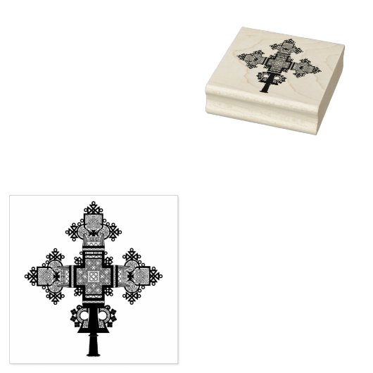 Ethiopisch-orthodox kruis rubberstempel (Gestempeld)