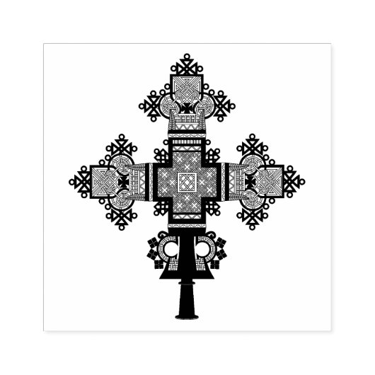 Ethiopisch-orthodox kruis rubberstempel (Afrduk)