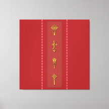 Ethiopisch-Orthodoxe Kruizen – Goud op Rood
