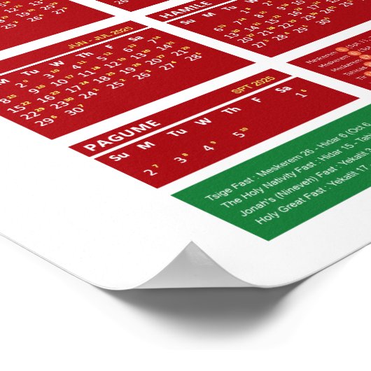 Ethiopisch-orthodoxe vastenkalender 2017 poster (Hoek)