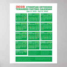 Ethiopisch-Orthodoxe Vastenkalender 2018 Poster