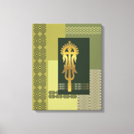 Ethiopisch processiekruis canvas afdruk
