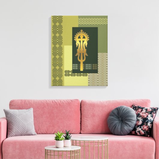 Ethiopisch processiekruis canvas afdruk (Insitu (Woonkamer))