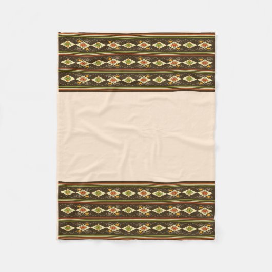 Ethiopisch Tebeb Patroon Fleece Deken (Voorkant)