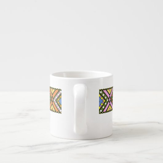 Ethiopisch traditioneel patroon espresso kop (Achterkant)