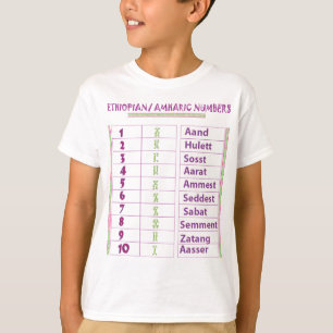 Ethiopische/Amerikaanse cijfers T-shirt
