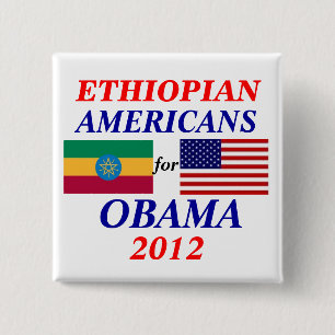 Ethiopische amerikanen voor Obama Vierkante Button 5,1 Cm