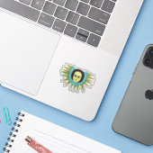 Ethiopische Angel Sticker (Laptop met iPhone)