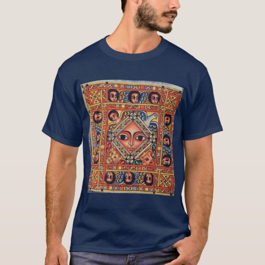 Ethiopische bijbelkerk schilderen - Blauw T-shirt (Voorkant)