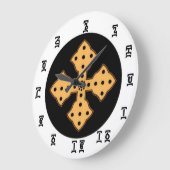 Ethiopische bijbeltijd - ronde (grote) wandklok (Hoek)