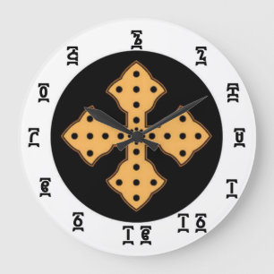 Ethiopische bijbeltijd - ronde (grote) wandklok