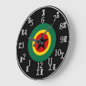 Ethiopische BLK Star Clock - Amharic-English Numbe Grote Klok (Hoek)