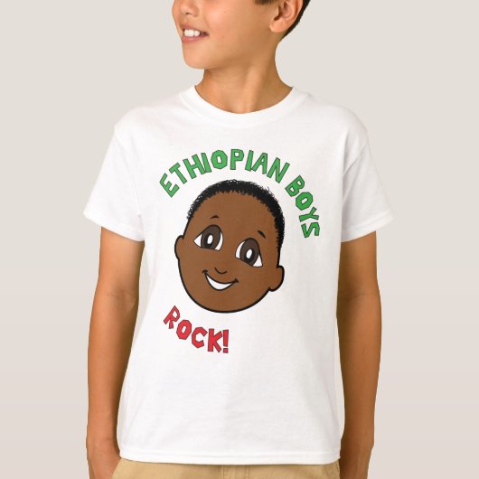 Ethiopische boys Rock! T-shirt (Voorkant)