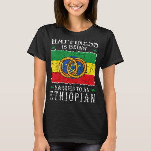 Ethiopische bruiloft Ethiopië Huwelijksvlag Getrou T-shirt