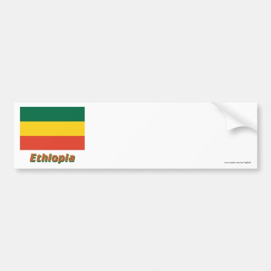 Ethiopische burgervlag met naam bumpersticker (Voorkant)