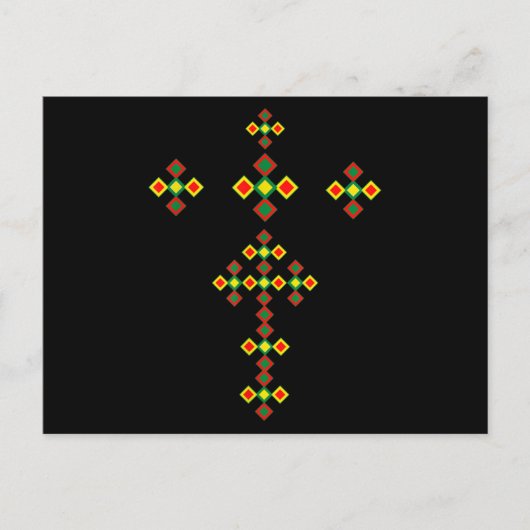 Ethiopische Cross Art Ethiopian Traditional Clothe Briefkaart (Voorkant)
