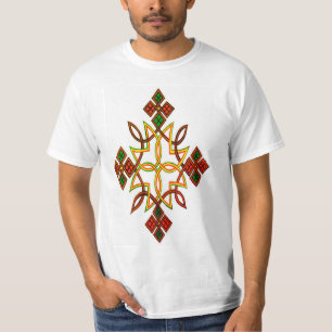 Ethiopische Cross Design Mannen T-Shirt