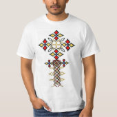 Ethiopische Cross Design Mannen T-Shirt (Voorkant)