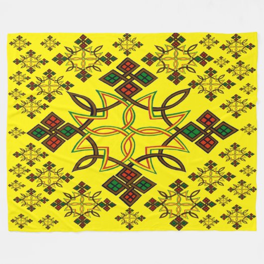 Ethiopische Cross Meskel Fleece Blanket (Voorkant (Horizontaal))