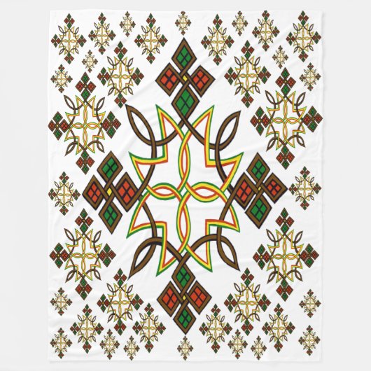 Ethiopische Cross Meskel Fleece Blanket (Voorkant)