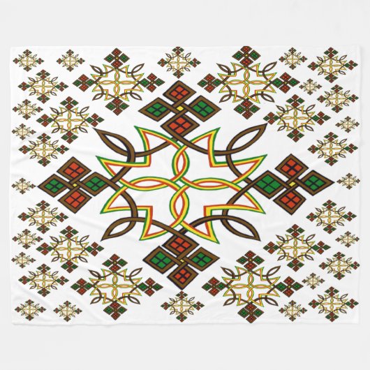 Ethiopische Cross Meskel Fleece Blanket (Voorkant (Horizontaal))